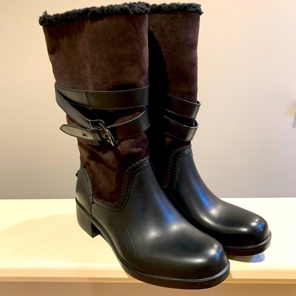 New COACH Women’s Zena pull on Mid calf Boots size 8B - Picture 1 of 14